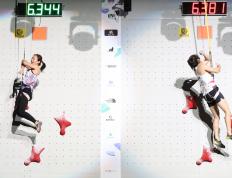 （体育）攀岩——世锦赛：中国选手获得速度赛亚军、季军