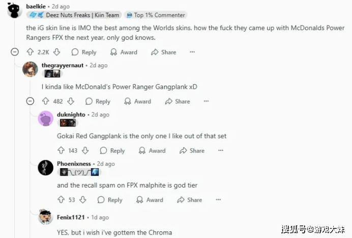 LOL皮(pí)膚(fū)投票排(pái)行，衹(zhǐ)有一款冠军皮(pí)膚(fū)进入前(qián)100，看到就(jiù)能(néng)想(xiǎng)到IG