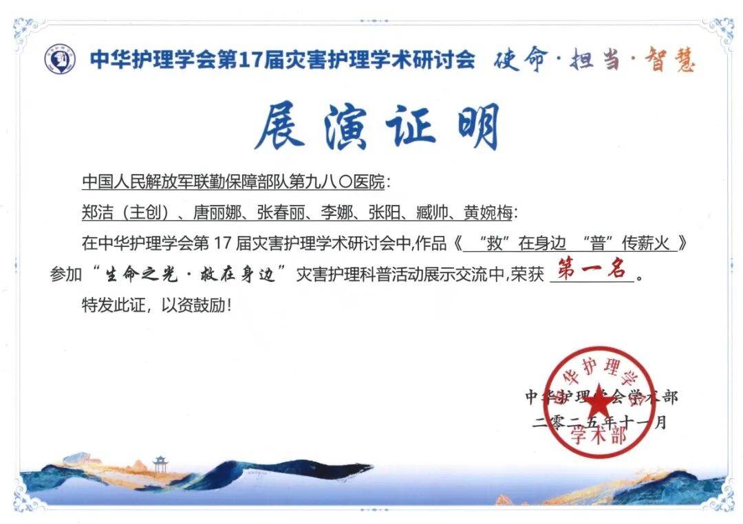 医院动态｜喜报！中华赛事第一名！